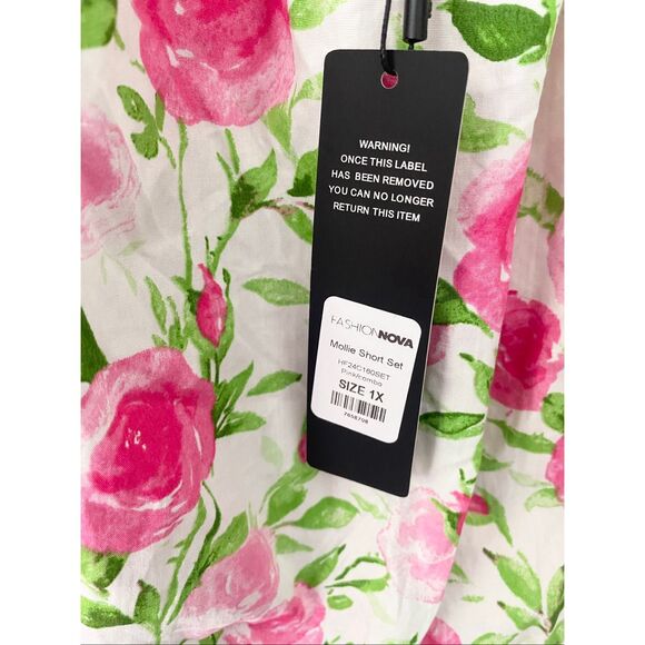NWT Fashion Nova Crop Floral Top Sz 1X - Picture 4 of 5